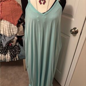 Zenana Outfitters Mint Slip Dress with Thin Straps